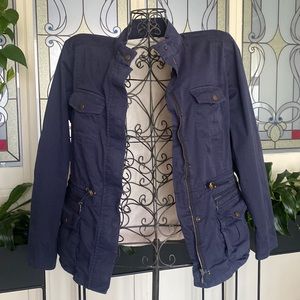 L.L. Bean size Med Petite lined coat-navy blue